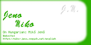 jeno miko business card